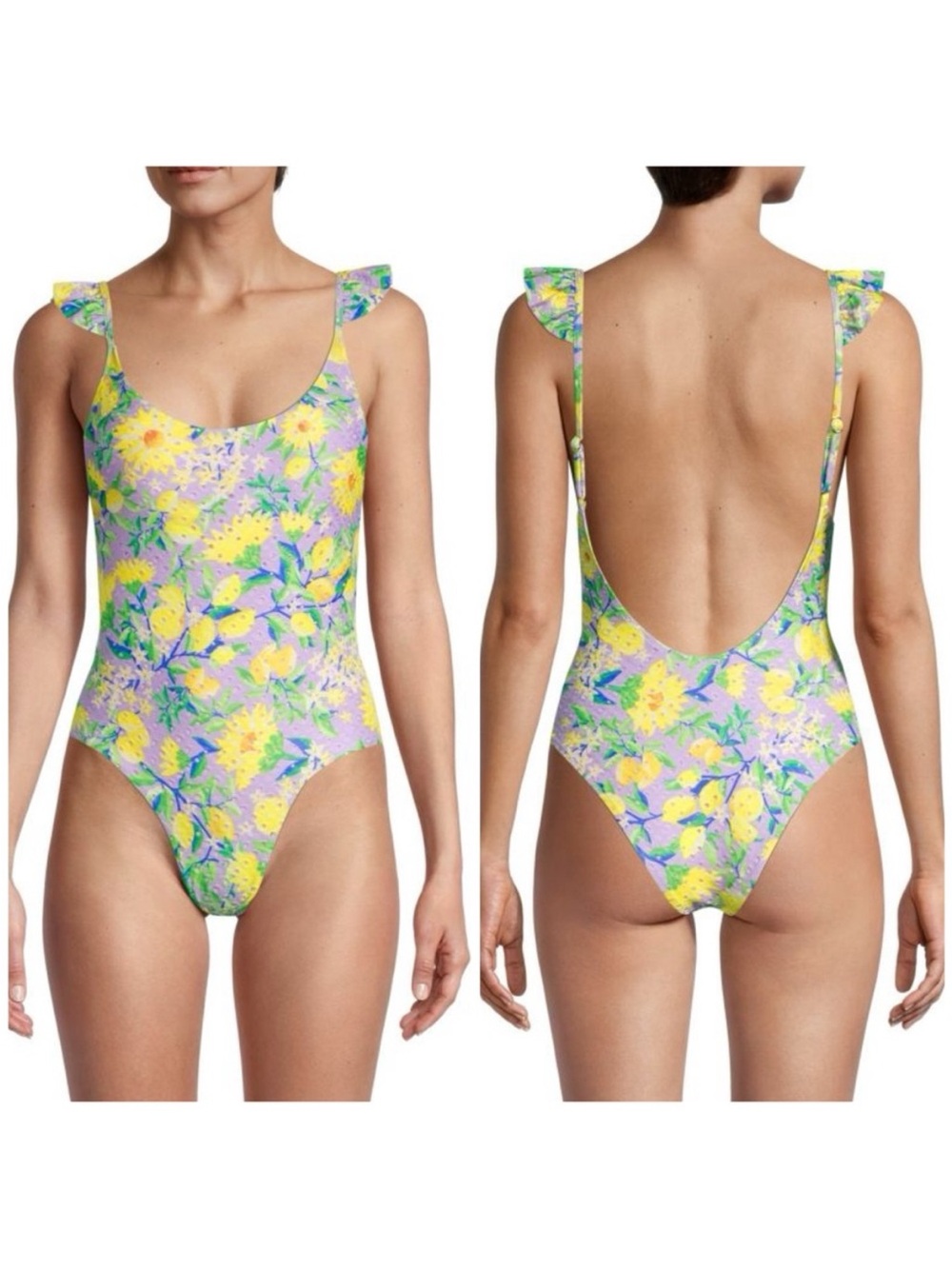 Farm Rio | Lemon Drop One Piece Swimsuit L